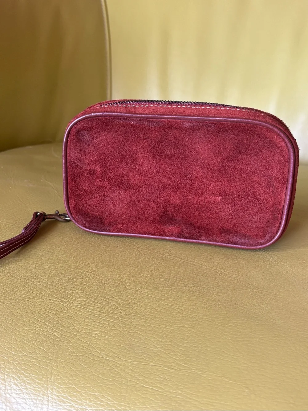 Vintage Coach Burgundy Suede Travel Jewelry Case Organizer Y2K